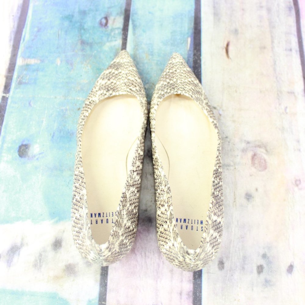 Stuart Weitzman Snakeskin Pump Shoes Size 8 M - Picture 8 of 9